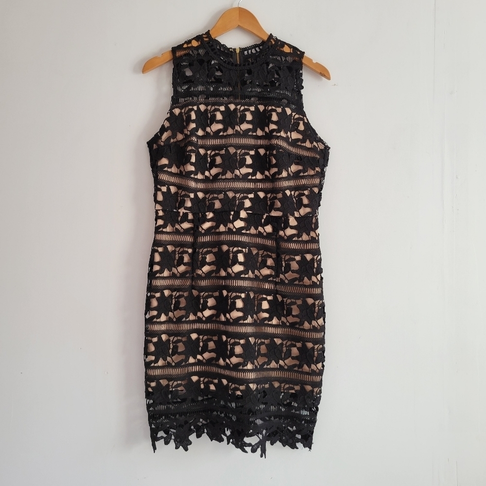 New Look Black Floral Lace Dress